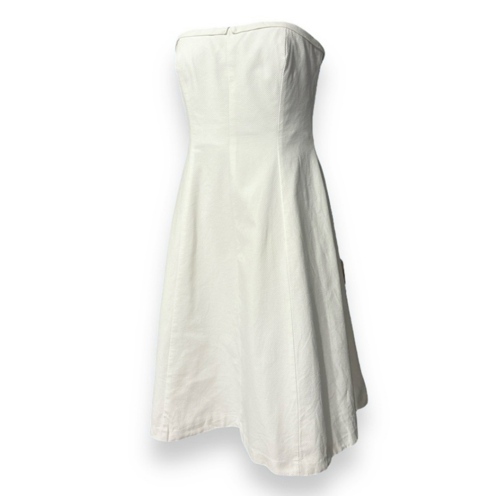 RALPH LAUREN BLUE LABEL Strapless Textured Cotton Fit & Flare Dress